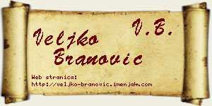 Veljko Branović vizit kartica